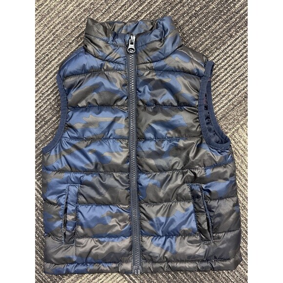 Joe Fresh Puffer Vest‎ 18-24 Mo. Camouflage Blue/gray. - Picture 1 of 7